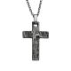 Stahlcollier Kreuz schwarz