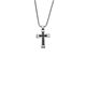 Stahlcollier Kreuz schwarz