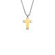 Stahlcollier Kreuz gold