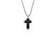 Stahlcollier Kreuz schwarz