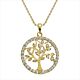 Silbercollier Lebensbaum gold