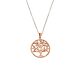 Silbercollier Lebensbaum rosé