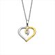 Silbercollier Herz gold