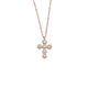 Silbercollier Kreuz rosé