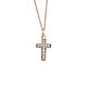 Silbercollier Kreuz rosé