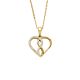 Silbercollier Herz gold