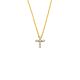 Silbercollier Kreuz Lab Grown 0,20ct gold