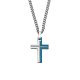 Stahlcollier Kreuz blau