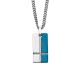 Stahlcollier Platte blau