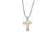 Stahlcollier Kreuz gold