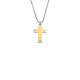 Stahlcollier Kreuz gold