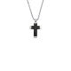 Stahlcollier Kreuz schwarz