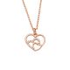Silbercollier Herz rosé