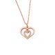 Silbercollier Herz rosé
