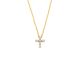 Silbercollier Kreuz Lab Grown 0,13ct gold